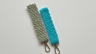 Crochet  Keychain Lanyard  Keyring Lanyard  Very Easy Pattern [upl. by Anilatsyrc858]