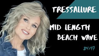 Tressallure MID LENGTH BEACH WAVE Wig Review  2417  SURPRISES on this style  STYLING [upl. by Eronaele]