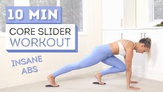 10 min INSANE CORE SLIDER WORKOUT  At Home  Toned Abs [upl. by Rocky]