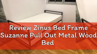 Review Zinus Bed Frame Suzanne Pull Out Metal Wood Bed [upl. by Aoniak]