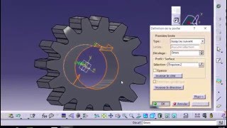 apprendre CATIA  2eme leçon création dune Roue Dentée  تعلم كاتيا  الدرس الثاني [upl. by Irual]