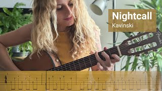 Nightcall  Kavinski  Fingerstyle Guitar Cover with TAB [upl. by Padraic]