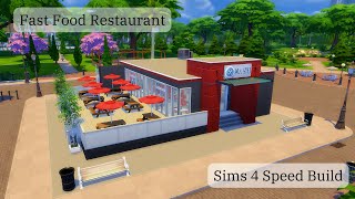 Building a fast food restaurant in the sims  Sims 4 Speedbuild [upl. by Sucramat]