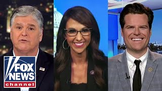 Hannity spars with Matt Gaetz Lauren Boebert over GOPs speaker race divide [upl. by Ahsilaf]