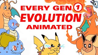 Every Gen 1 Pokemon Evolution Animated [upl. by Ahselaf]