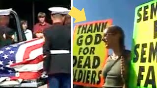 Westboro Baptist Church Riots A Marine Funeral Gets Greeted By Bikers [upl. by Edyth111]