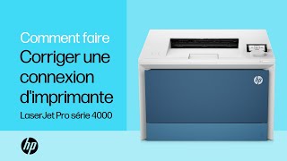 Comment corriger une connexion dimprimante  Imprimantes HP Color LaserJet Pro 4000  HP Support [upl. by Ullund]