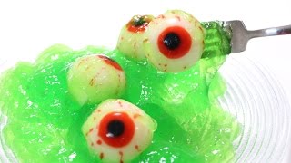 DIY Eyeball Slime Gummy Pudding for Halloween ハロウィンの目玉スライムグミ [upl. by Wauters]