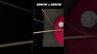 Slow Motion  Splitting wood and carbon arrows [upl. by Eanore]