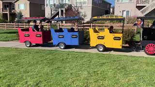 Trackless train at the 2024 fall festival at my neighborhood park [upl. by Maurita148]