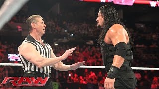 Reigns vs Sheamus  Mr McMahon Guest Ref for WWE World Heavyweight Title Raw Jan 4 2016 [upl. by Amitarp643]