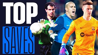 THE BEST SAVES IN BARÇA HISTORY 🤯🔵🔴 [upl. by Releyks]