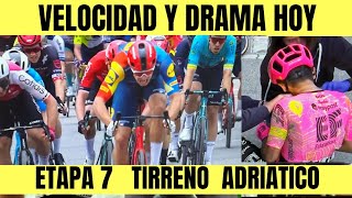 RESUMEN ETAPA 7 TIRRENO ADRIATICO 2024 VICTORIA A PURA VELOCIDAD CARAPAZ BRUTAL CAÍDA [upl. by Fedirko]