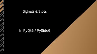 Working with signals and slots in PySide or PyQt [upl. by Mears]