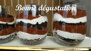 Chocolate Oreo Mousse  No bake Oreo dessert  Mousse au Chocolat Oréo  موس شوكولا أوريو 🍫🍫🍫 [upl. by Kolk]