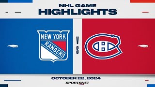 NHL Highlights  Rangers vs Canadiens  October 22 2024 [upl. by Stutman467]