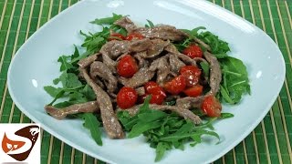 Straccetti di vitello con rucola e pomodorini – Secondi piatti veloci [upl. by Nailij799]