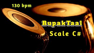 Tabla  Rupak Taal  Madhyalaya 130bpm  Scale C  TanpuraPa Sa HD Quality Sound  Tabla Online [upl. by Denten]