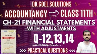 FINANCIAL STATEMENTS WITH ADJUSTMENT CLASS 11  DK GOELCH 21 Q121314  ACCOUNTSJOURNAL ENTRIES [upl. by Mccullough782]