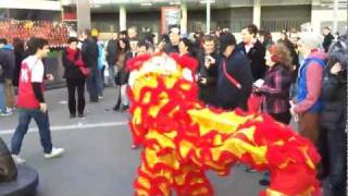 Shaolin Lion Dance Troupe at the Emirates Stadium Jan 2012 [upl. by Nede]