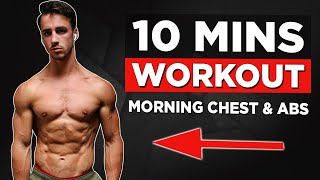 10 MIN HOME CHEST amp ABS WORKOUT NO EQUIPMENT [upl. by Mllly]