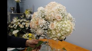 How to Make a Tall Vase Centrepiece With Hydrangea and Roses [upl. by Sontich]