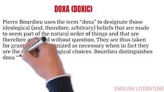 DOXA DOXIC  Pierre Bourdieu [upl. by Audra]