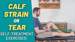 The 7 BEST Calf Muscle Strain Recovery Exercises amp Stretches  PT Time with Tim [upl. by Pani911]