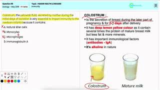 2019 NEET Zoology  Immunity in Humans How the Body Defends Against Disease for Question 95 [upl. by Dez]