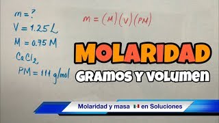 MOLARIDAD de una Disolución Química fórmulas [upl. by Eelidnarb]