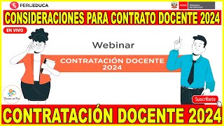 ✅CONTRATO DOCENTE 2024 CONSIDERACIONES PARA CONTRATO DOCENTE 2024 POR PUN Y EVALUACION EXPEDIENTES [upl. by Hamann]