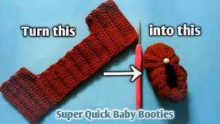 50 Baby Booties ❣️❣️ Crochet Quick and Easy Booties for 03months baby [upl. by Nerral]