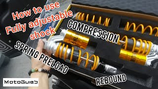 Part 3 How to use Fully adjustable shock  Premium copy Ohlins shock [upl. by Surbeck]