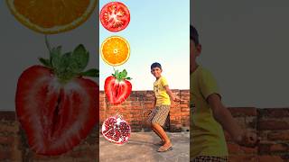 rotating cutting fruits to jcb  tractor thaar Roller magic vfx video barada funny short [upl. by Zenia426]