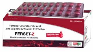 FERSET Z Tablets Ferrous Fumarate Folic Acid Zinc Sulphate amp Vitamin B12 Tablets [upl. by Anitsirc919]