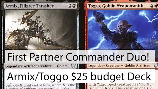 EDH Armix Filigree Thrasher  Toggo Goblin Weaponsmith 25 budget Deck Tech [upl. by Jannery178]