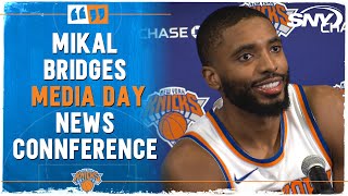 Mikal Bridges on joining Knicks KAT former Nova players new season hopes  Knicks Media Day  SNY [upl. by Wolsky281]