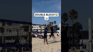 Beach Volleyball DOUBLE BLOCK😂🏐 beachvolleyball volleyball volleyballworld fail funny avp [upl. by Tatman334]