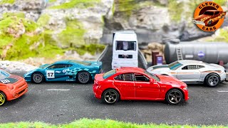 164 Scale Cars and Trucks moving on Diorama Stop Motion [upl. by Kylynn]