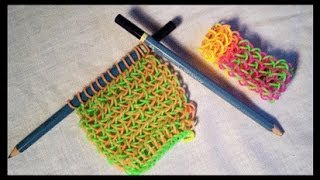 Knitted Dragon Scale bracelet on 2 pencils [upl. by Farron]