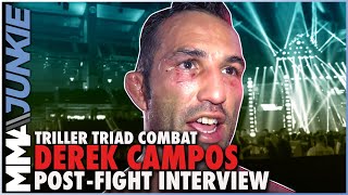 Derek Campos reacts to winning war at Triller Triad Combat [upl. by Ekram]