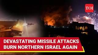 IsraelLebanon War Begins Explosions 100 Missiles Burn Northern Israel 180 Hezbollah Targets Hit [upl. by Gerhardt]