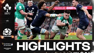 HIGHLIGHTS  ☘️ IRELAND V SCOTLAND 🏴󠁧󠁢󠁳󠁣󠁴󠁿  2024 GUINNESS MENS SIX NATIONS RUGBY [upl. by Ruhtracam]