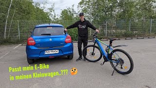 Passt mein Bike in meinen Kleinwagen  auto ebike pedelec fahrrad transport suzukiswift [upl. by Enawtna]