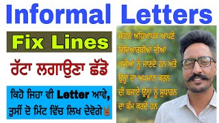 Fix lines for Informal Letter writing by English Family 87  How to write Informal Letters [upl. by Anyahs]