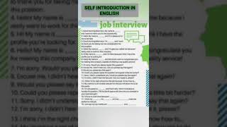 self introduction in interviewjob interview introduce yourself interview shorts viral english [upl. by Ttehc511]