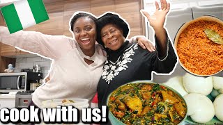 COOKING NIGERIAN FOOD WITH MY GRANDMA JOLLOF RICE amp OKRA SOUP [upl. by Dnallor207]