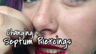 Changing Piercings  Septum [upl. by Soiritos]