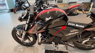 TVS Apache RTR 200 4V Black 2024 Model Detailed Review with On Road Price Mileage New Change [upl. by Caassi]