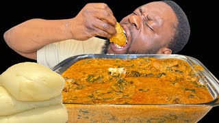 ASMR FUFU amp EGUSI SOUP MUKBANG  Tilapia fish  African food Satisfying Sounds [upl. by Nikolia397]